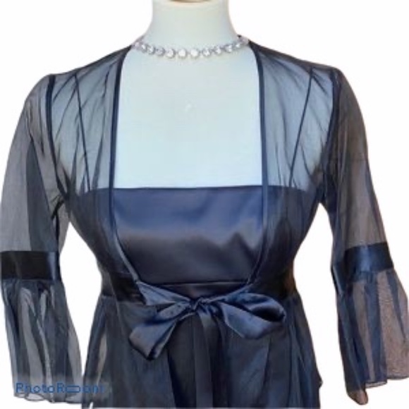 Donna Morgan Two Piece Sheath Black Dress Sz 4 - Picture 2 of 8